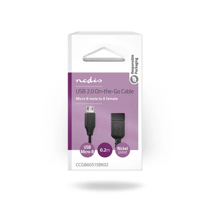 USB Micro-B Adapter USB 2.0 - USB Micro-B Male - USB-A Female
