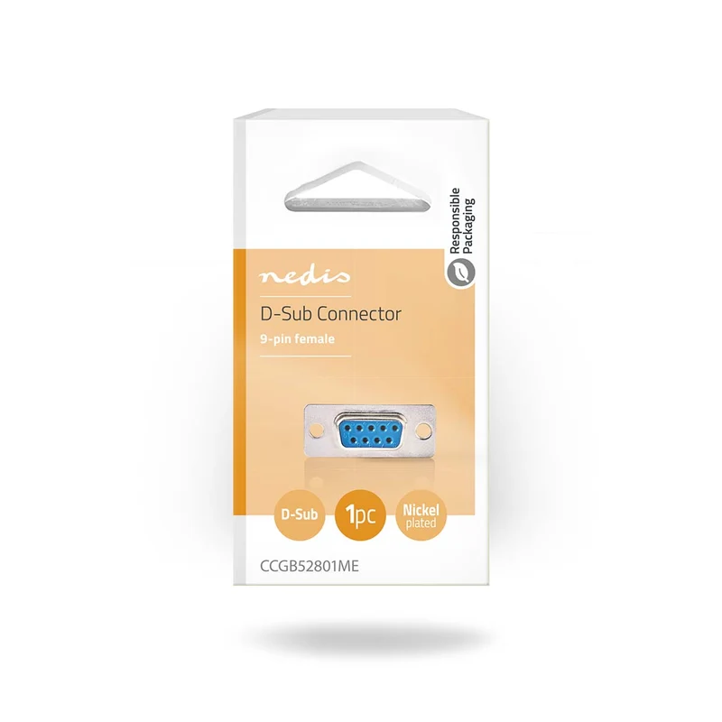 D-Sub-Chassisdeel D-SUB 9-Pins Female - Zilver - Doos