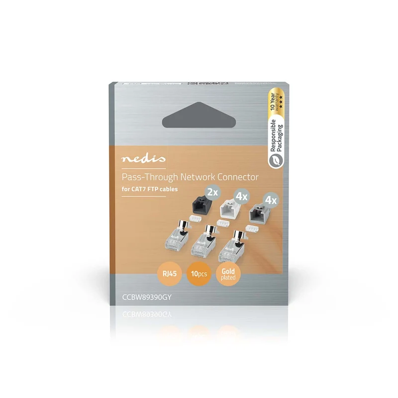 RJ45-Connector RJ45 Pass Through - Stevig/Gesnoerd FTP CAT7 - Recht