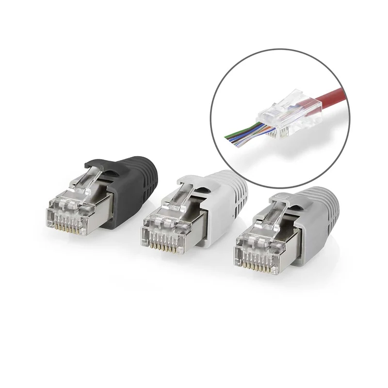 RJ45-Connector RJ45 Pass Through - Stevig/Gesnoerd FTP CAT6 - Recht