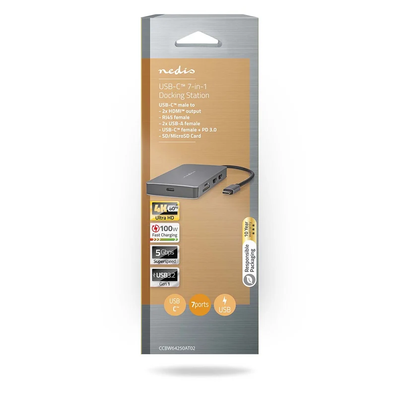 USB Multi-Port Adapter 7-in-1 - USB 3.2 Gen 1 - USB-C™ Male