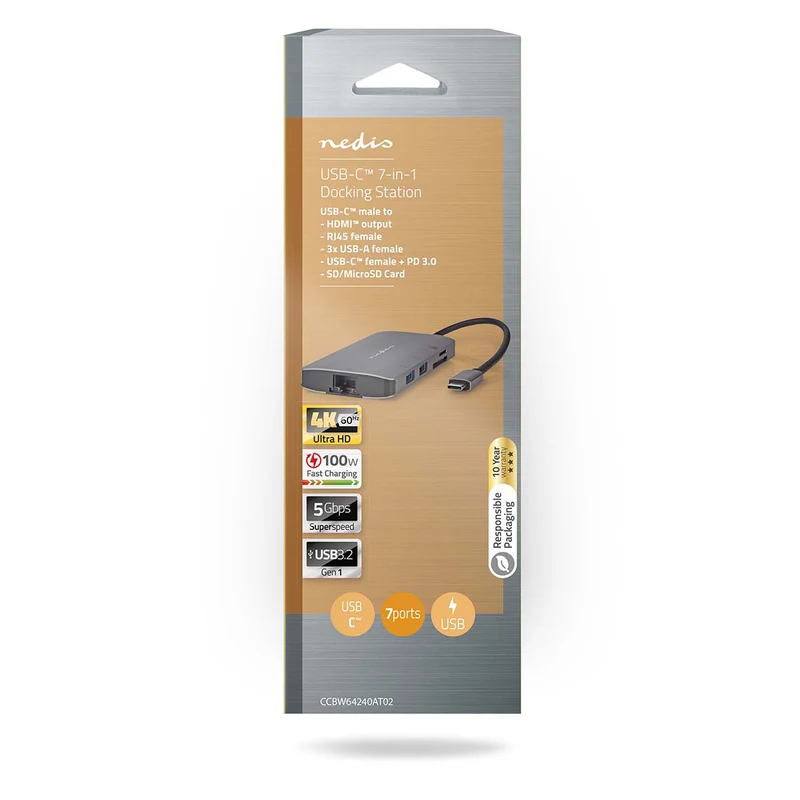 USB Multi-Port Adapter 7-in-1 - USB 3.2 Gen 1 - USB-C™ Male