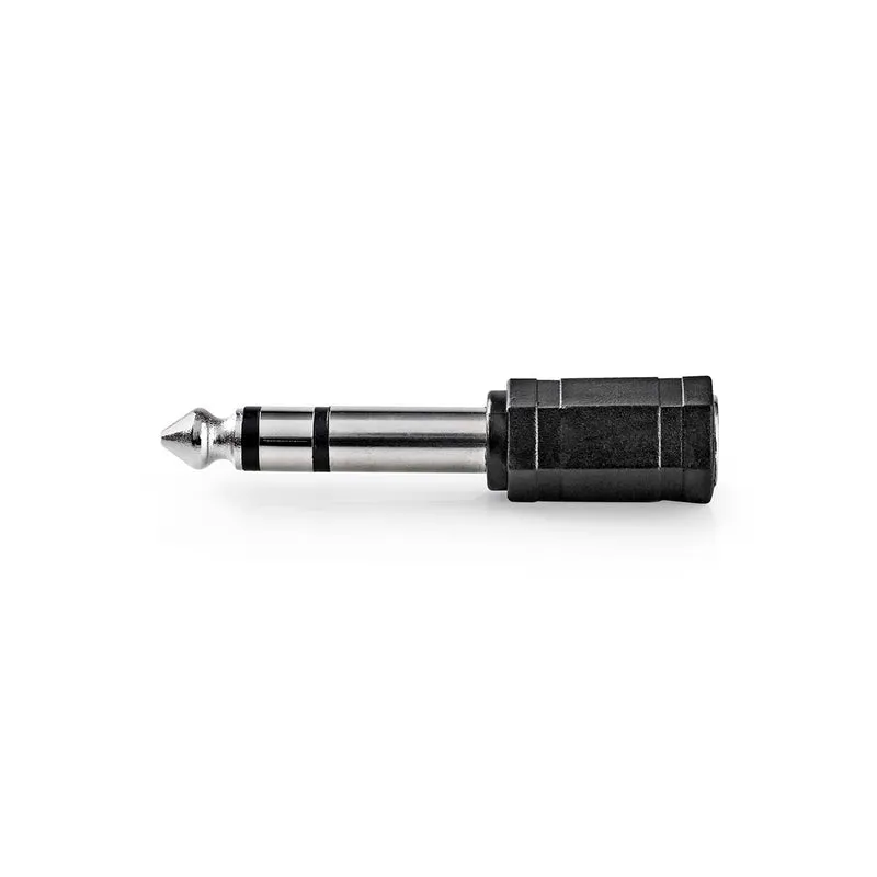Stereo-Audioadapter 6,35 mm Male - 3,5 mm Female - Vernikkeld