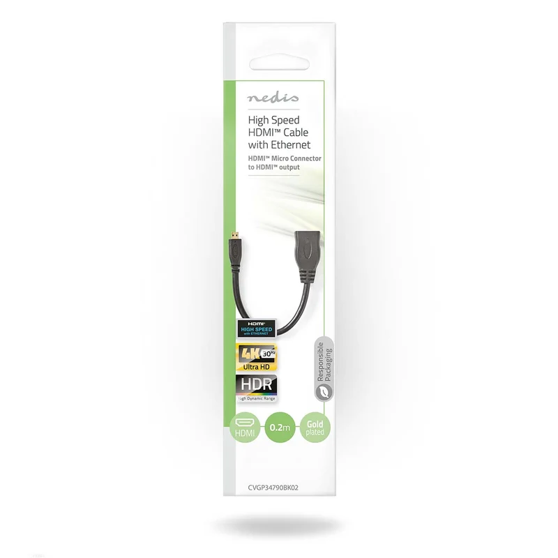 High Speed HDMI™-Kabel met Ethernet HDMI™ Micro-Connector - HDMI™ Output - 4K@30Hz