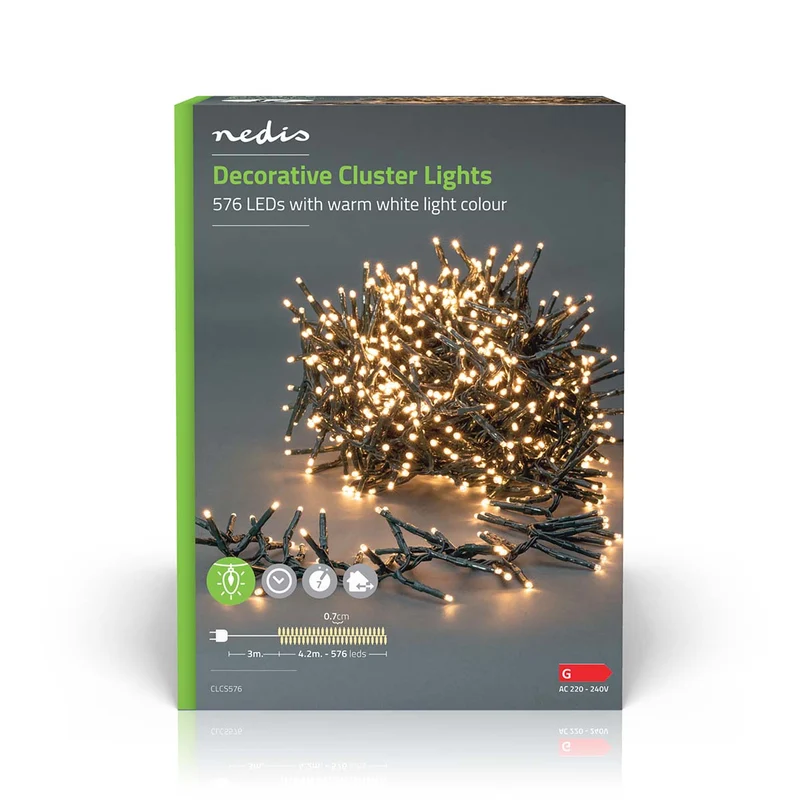 Kerstverlichting Cluster - 576 LED's - Warm Wit