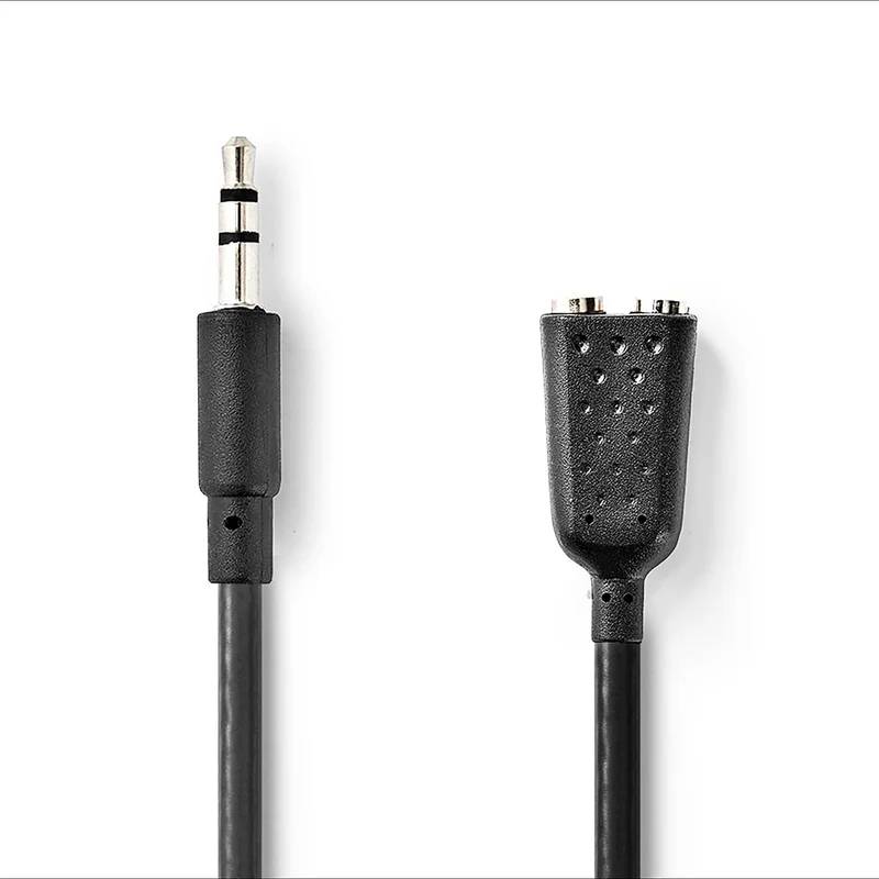 Stereo-Audiokabel 3,5 mm Male - 2x 3,5 mm Female - Vernikkeld