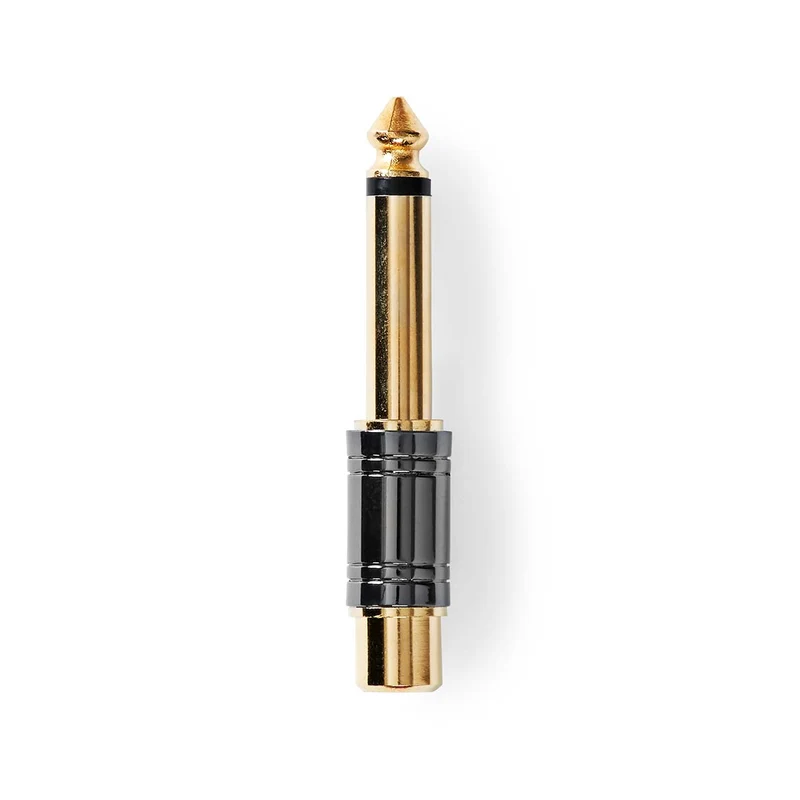 Mono-Audioadapter 6,35 mm Male - RCA Female - Verguld