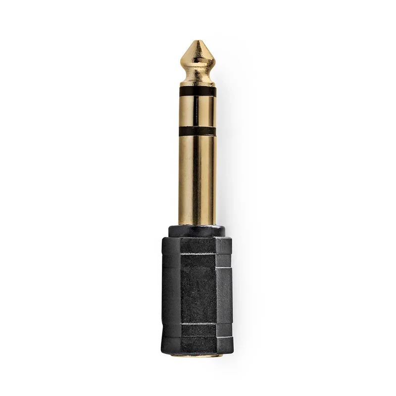 Stereo-Audioadapter 6,35 mm Male - 3,5 mm Female - Verguld
