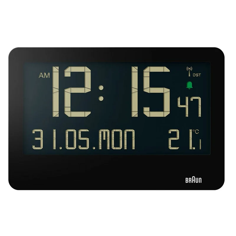 Braun Bc 14 Black Radio Wall Clock Digital