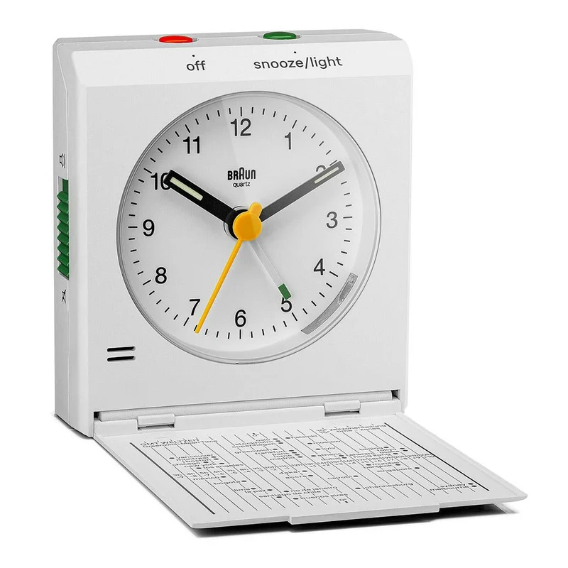 Braun Bc 05 W Quartz Foldable Alarm Clock White