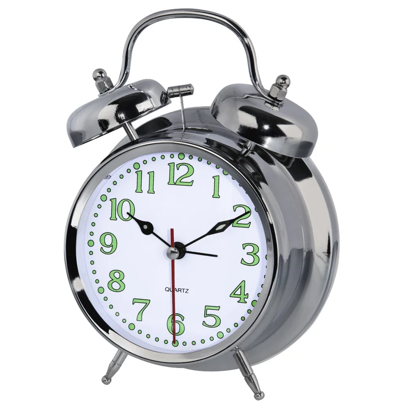 Hama Alarm Clock Nostalgy, Silver Fluorescent 186326