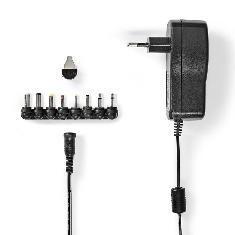 Universele AC-Stroomadapter 18W - 3 / 4.5 / 5 / 6 / 7.5 / 9 / 12 V DC - 1.10m
