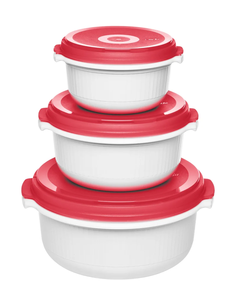 Emsa Micro Family Mikrowave Starter Set Red 3 Pcs.