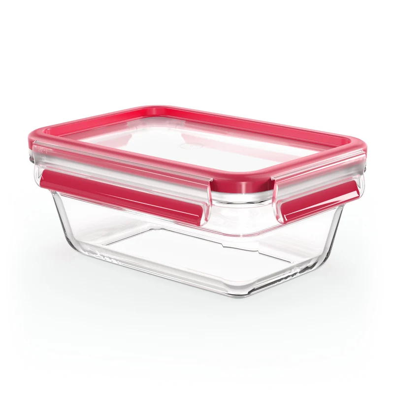 Emsa Clip&Close Glass Food Container 850 Ml Red