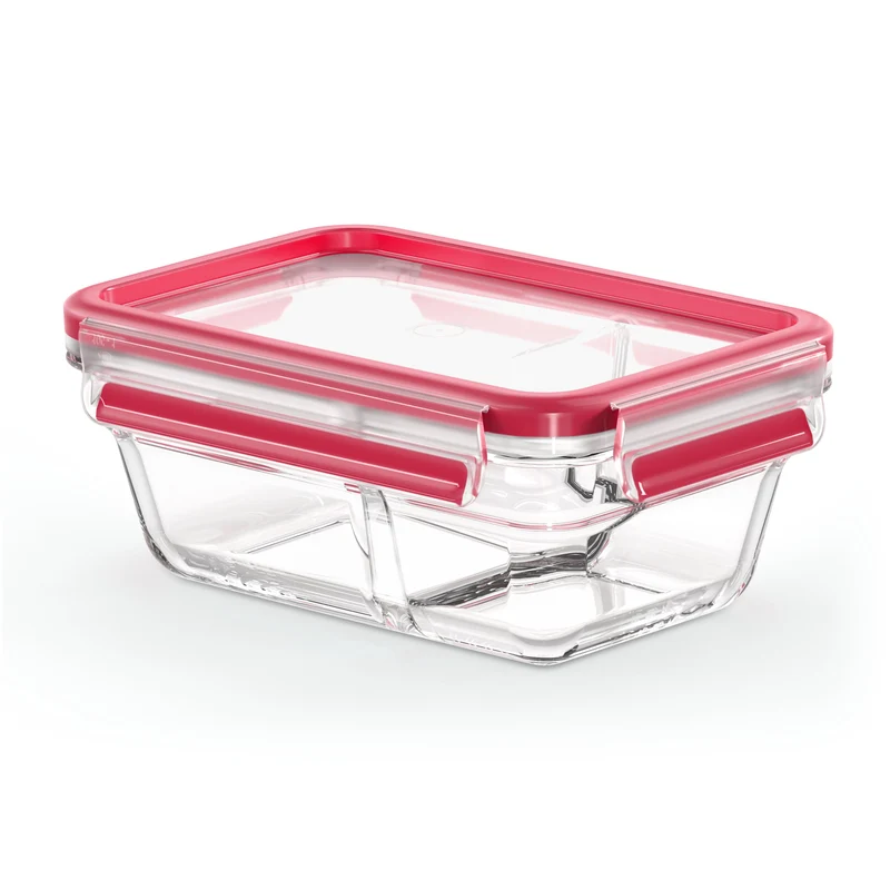 Emsa Clip&Close Glass Food Container 800 Ml Red