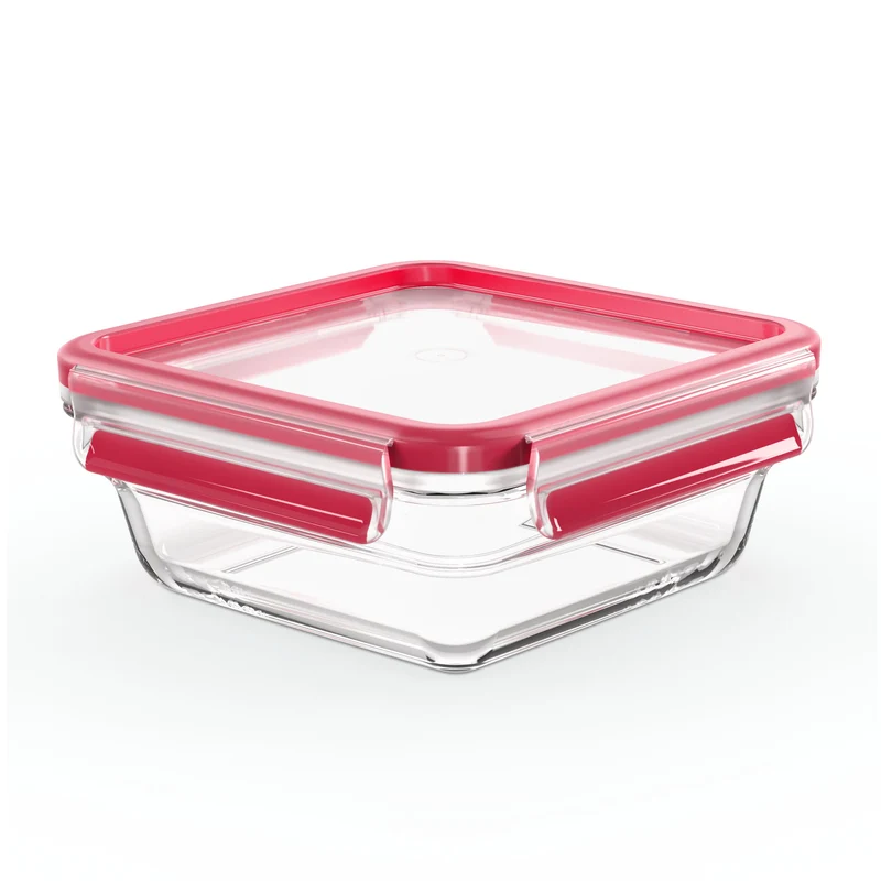 Emsa Clip&Close Glass Food Container 0,8 L Red