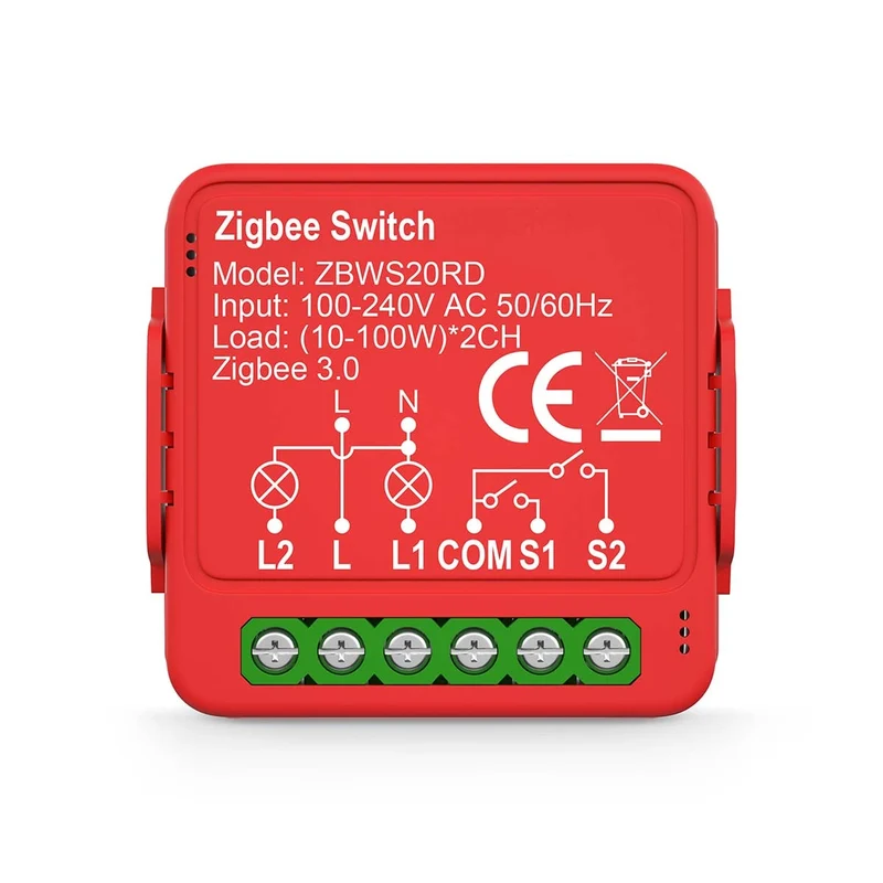 SmartLife inbouwmodule Zigbee 3.0 - Dubbele schakelaar - 2 x 100W