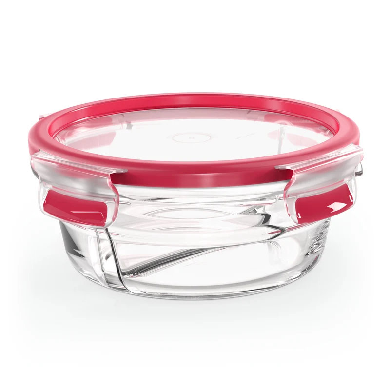 Emsa Clip&Close Glass Foos Container 500 Ml Red