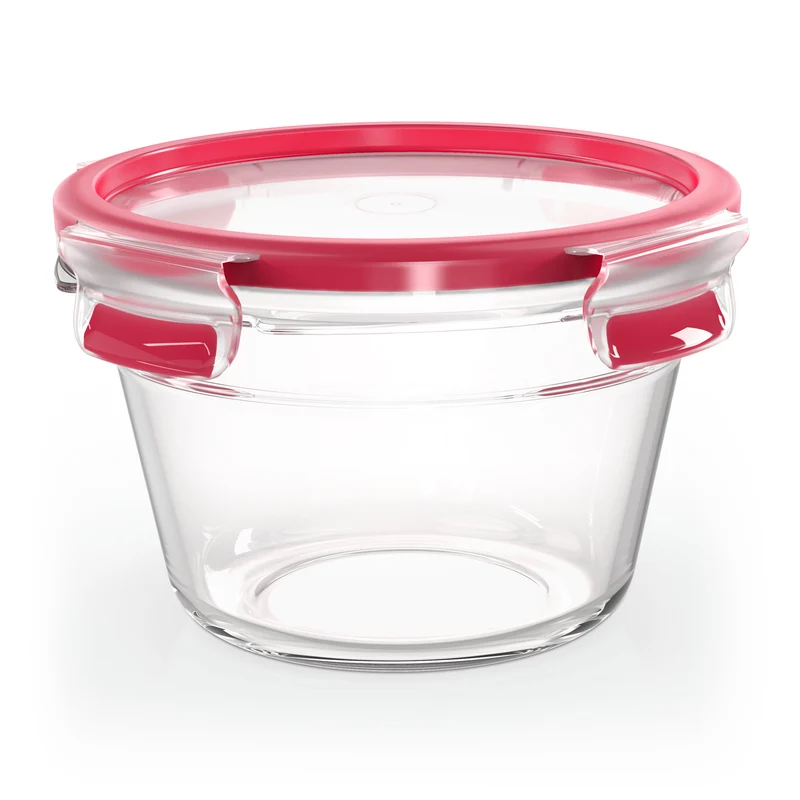 Emsa Clip&Close Glass Food Container 900 Ml Red