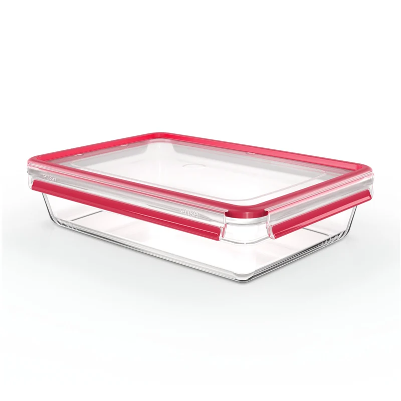 Emsa Clip&Close Glass Food Container 3 L Red